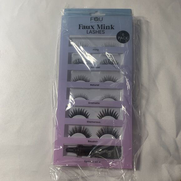 BFY Cosmetics Faux Mink Lashes 6 Pack with Glue - Black - Picture 4 of 5